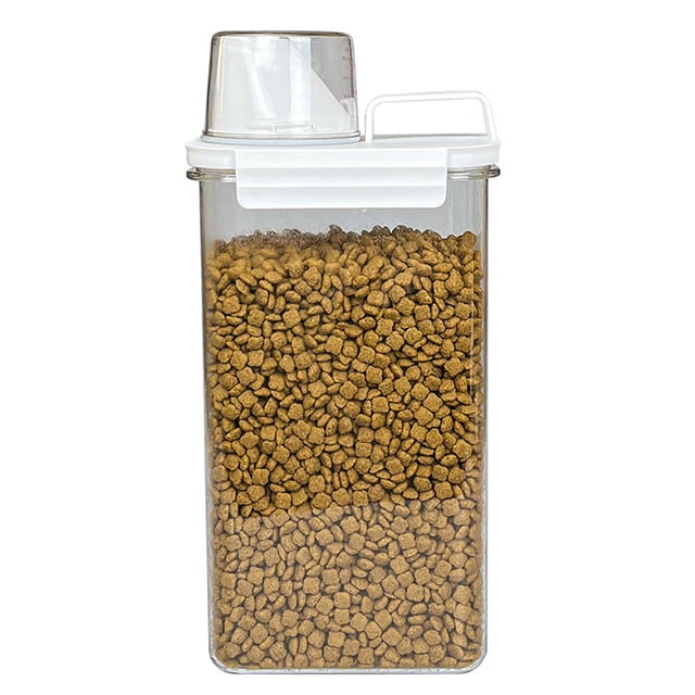 Pet Food Container, Cat Food Container with Seal Buckles clear Plastic Airtight