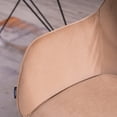 thumbnail image 6 of JINS & VICO Velvet Swivel Accent Armchair with Lumbar Support Office Desk Chair, Light Coffee, 6 of 9