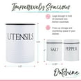 thumbnail image 3 of Outshine Large Kitchen Utensil Holder and Farmhouse Decor with Matching Salt and Pepper Shakers, White | Chic Vintage Cooking Utensils Holder | Perfect Gift For Women, Wife, Mom, Girlfriend, 3 of 7