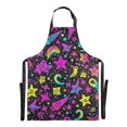 thumbnail image 2 of Neon Stars Print Chef Kitchen Apron with Pockets for Women Waterproof Aprons for Cooking Baking, 2 of 7