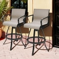 thumbnail image 3 of Pellebant Gray Outdoor Aluminum All-Weather Swivel Patio Bar Stools (Set of 2), 3 of 8