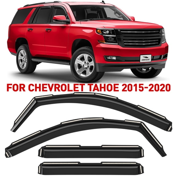 Voron Glass in-Channel Extra Durable Rain Guards for Chevy Tahoe 2015-2020, Window Deflectors, Vent Window Visors, 4 Pieces - 200677