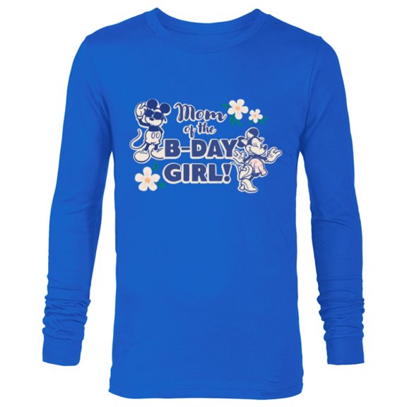 Disney Mickey & Minnie Mouse Birthday Mom of the B-Day Girl - Long Sleeve T-Shirt for Men - Customized-Navy
