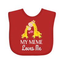 Inktastic My Meme Grandma Loves Me Giraffe Boys or Girls Baby Bib