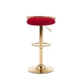 thumbnail image 2 of 25-33 Inch Velvet Bar Stools, Counter Height Adjustable Swivel Modern Industrial Style Chairs with Back & Golden Metal Base, Stools Chair with Footrest for Home Kitchen Island, Pub(Wine Red,Set of 8), 2 of 9
