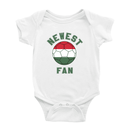 

Newest Hungary National Soccer Team Fan Cute Baby Rompers Newborn Clothes Outfits (White 3-6 Months)