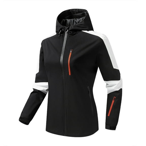 Elainilye Fashion Women's Mountain Snow Coat Waterproof Ski Jacket Casual Windproof Warm Windbreaker Casual Hooded Outerwear Jackets,Black