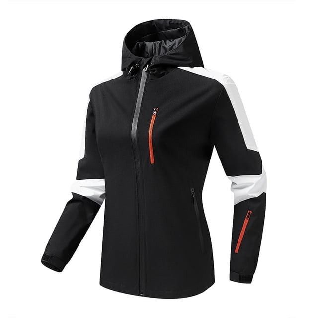 Timegard Manteaux Coquille Souple pour Femmes Grande Taille Imperméable Coupe-Vent Léger avec Capuchon Randonnée Plein Air