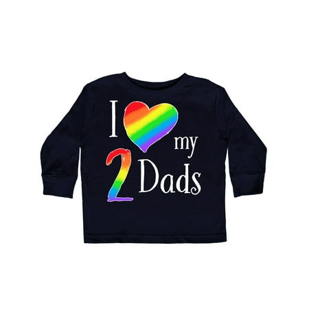 

Inktastic I Love my Two Dads- Pride Rainbow Heart Gift Toddler Boy or Toddler Girl Long Sleeve T-Shirt