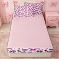 thumbnail image 4 of Erosebridal Fashion Leopard Lip Print Zipper Full Size Comforter Sets with Fitted Sheet and 2 Pillowcases for Girls, Cherry High Heel Zipper Bedding Set, Pink Reversible, 4-Piece, 4 of 7