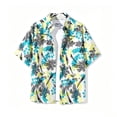 thumbnail image 5 of Moxiu Men's Short Sleeve Button Up Hawaiian Shirt Holiday Floral Tropical Summer Beach Vacation Shirt for Resort Cruise, 5 of 6