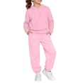thumbnail image 2 of UACY Girls Boys Sweatsuit Tracksuit Toddler Kids 2 Piece Outfits Crewneck Pullover Sweatshirts Jogger Sweatpants Sweat Set, 2 of 6