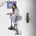 thumbnail image 4 of Sillas para Bar y Barra de Cocina con Respaldo y Reposapies de Altura Ajustable Banco Taburete Giratorio con Asiento Acolchado de Diseño Moderno Set 4 Piezas Gris, 4 of 5