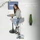 thumbnail image 4 of Sillas para Bar y Barra de Cocina con Respaldo y Reposapies de Altura Ajustable Banco Taburete Giratorio con Asiento Acolchado de Diseño Moderno Set 3 Piezas Gris, 4 of 5