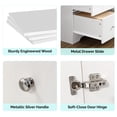 thumbnail image 5 of Ktaxon 3 Door Wardrobe Armoire Closet with Mirror Hanging Rod, Large Capacity Storage Closet for Bedroom, Modern Drawer & Shelf Elegant White Finish Closet, 5 of 10