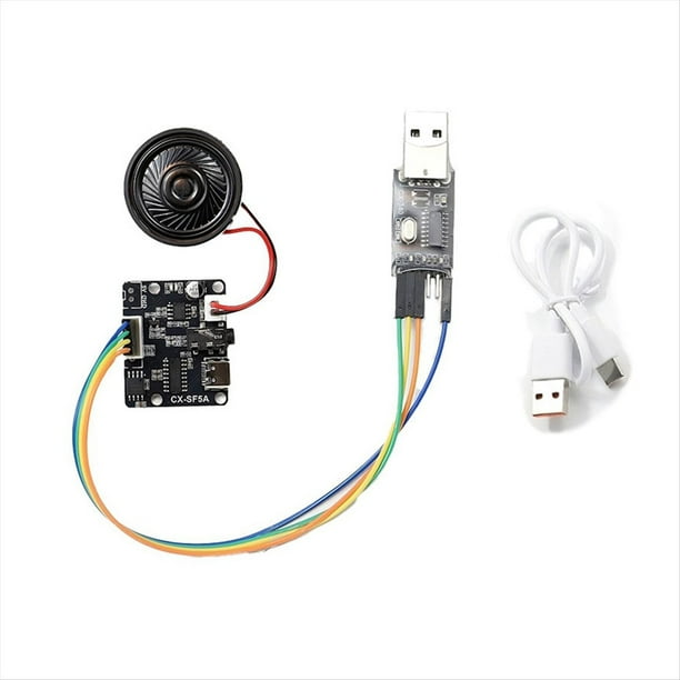 Módulo de Chip de Voz MP3 con Puerto Serie -SF5A, Módulo de Audio Personalizado para Transmisión de Voz, Kit de Audio con Disparadores de Control de un Solo Chip.