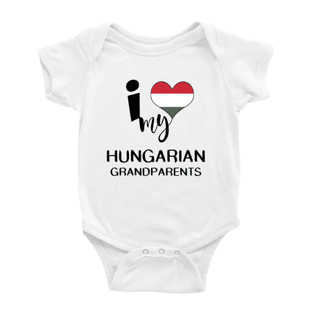 

I Heart My Hungarian Grandparents Hungary Love Flag Baby One-Pieces Baby Bodysuit (White 12-18 Months)