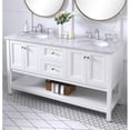 thumbnail image 2 of Elegant Decor Metropolis 60" Double Sink Marble Top Bathroom Vanity in White, 2 of 15