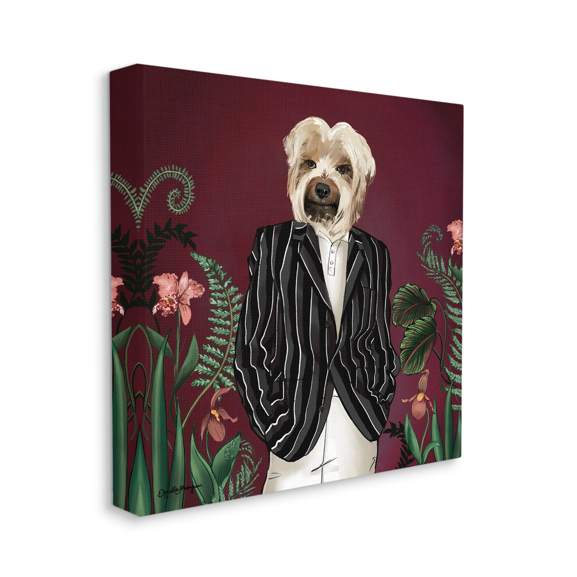 Stupell Industries Chic Fashion Dog Fancy Blazer Outfit Trendy Animal Graphic Art Gallery Wrapped Canvas Print Wall Art, Design by House of Rose