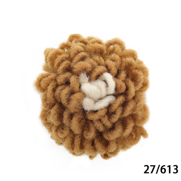Bolsa de pelo trenzado sucio de Europa y los Estados Unidos, cabeza de bola, cabeza de cabeza de explosión de brote esponjoso popular africano, bolsa de pelo de peluca, amarillo y blanco LingWen 9024715828415