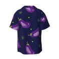 thumbnail image 2 of Disketp Men's Hawaiian Eggplant Print Shirts Button Down Holiday Beach Shirts-XX-Large, 2 of 7