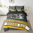 thumbnail image 2 of Erosebridal American Football Helmet Bed in a Bag Queen Size,Green Bay City Bed Set,Sports Theme Bedding Queen Size,Luxury Living Room Decor Reversible,7 Pieces, 2 of 6
