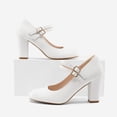 thumbnail image 2 of PENNYSUE Women's Mary Jane Pumps High Heels - Round and Closed Toe Shoes with Double Ankle Strap Buckle for Summer Party Wedding Occasions, 2 of 5