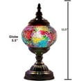 thumbnail image 4 of SILVERFEVER Mosaic Turkish Lamp Moroccan Glass for Table Desk Bedside Bronze Base Bundle with E12 Light Bulb-2 Sizes Rainbow Clouds, 4 of 5