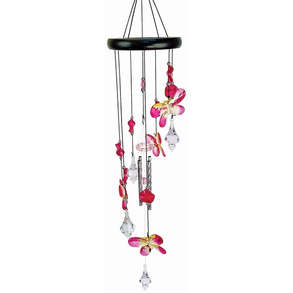 Spoontiques Pink Butterflies Wind Chime