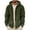 Army Green001, variant on QHRMKOG Mens Sherpa Jackets Loose Fit Warm Zip Up Hoodies Solid Color Drawstring Hooded Sweatshirt Trendy Fall Outwear with Pockets Gray 3XL