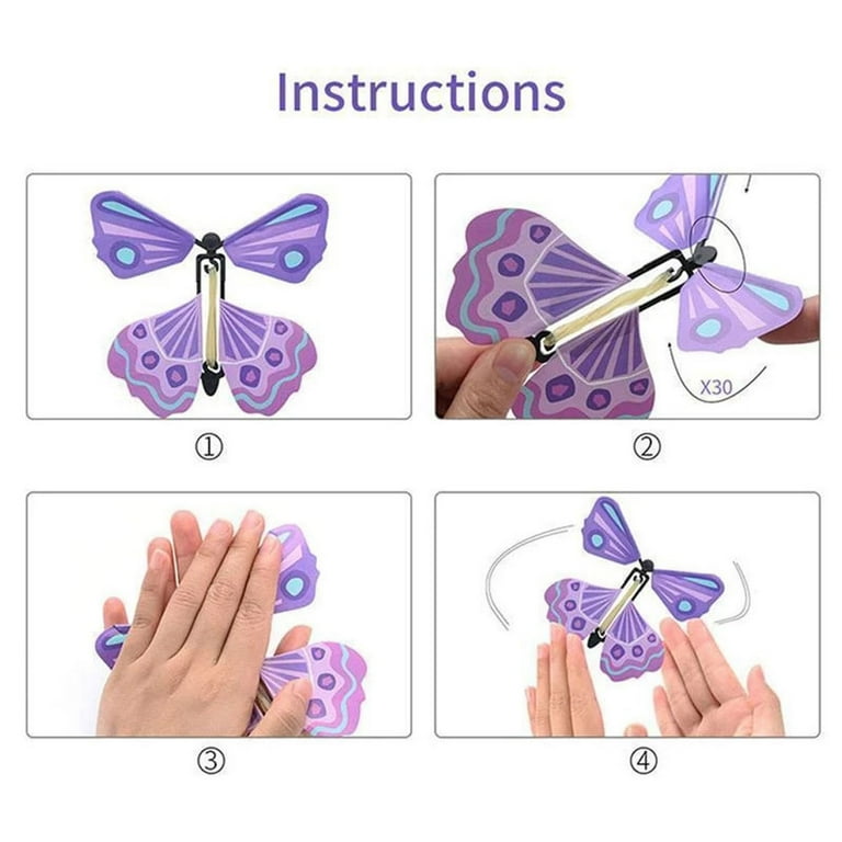 BGZLEU Magic Flying Butterfly Toys, Wind Up Butterfly Toy Fairy