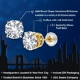 thumbnail image 2 of Gem Stone King 14K Yellow Gold White Created Sapphire Stud Earrings for Women Men (2.00 Cttw, Round 6MM), 2 of 6