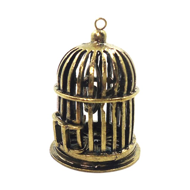 Accesorios para casa de , jaula de pájaros de simulación, juguete interesante, Mini colgante portátil, decoración divertida 1: 12, Sunnimix Simulación de jaula de pájaros