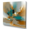 thumbnail image 2 of Designart "Gold And Turquoise Marble Fuild Ink I" Abstract Marble Canvas Print, 2 of 5