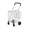 thumbnail image 2 of Costway Folding Shopping Cart Jumbo Basket Rolling Utility Trolley Adjustable Handle New, 2 of 10