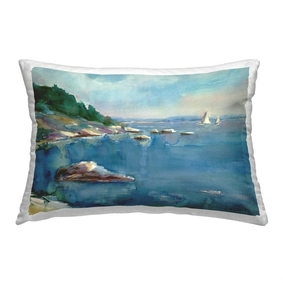 Stupell Industries Blue Ocean Scenery Decorative Printed Throw Pillow, 14 x 20