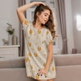 thumbnail image 3 of Pofeuu Squirrel Animal Print Women's Loose Fit Short Sleeve Nightgown, Comfortable Sleep Dress for Women, Casual Lounge Sleepwear, Soft Cotton Sleep Dress, 3 of 6