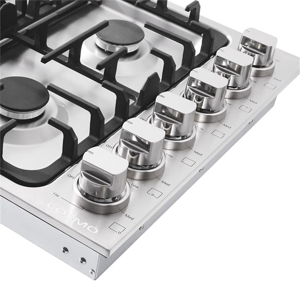 Pemberly Row 36 in. Drop-In Stainless Steel Gas Cooktop in Silver