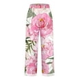 thumbnail image 2 of Pantalons de Travail Roses, Pantalons de Travail en Lin pour Femmes, Pantalons de Travail Rétro Imprimés Amples avec Poches Patchwork Décontracté en Coton et Lin, 2 of 5