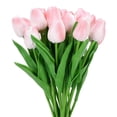 thumbnail image 2 of 20 Pcs Pink Tulips Fake Artificial Flowers Real Touch 14" Silk Flower for Outdoors Home Kitchen Living Room Decor Faux Plants Spring Easter Wedding Bouquet Decorations Office Valentine's Day Gifts, 2 of 8