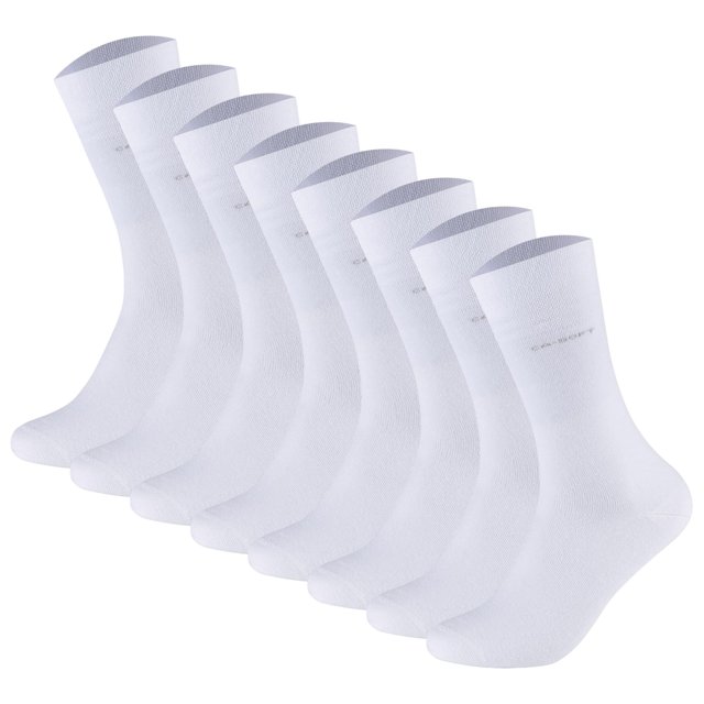 Calcetines unisex Camano - Calcetines suaves, monocolor, paquete de 8 Blanco 43-46