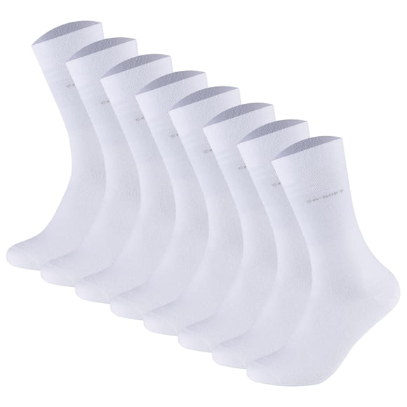 Calcetines unisex Camano - Calcetines suaves, monocolor, paquete de 8 Blanco 43-46