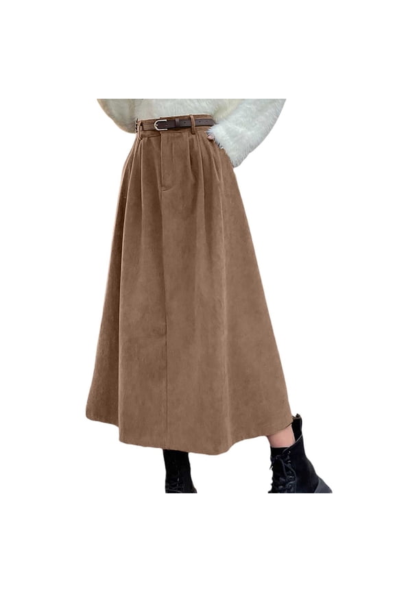 Womens Skirts Summer 2026 Slim Fit Polka Dot Stretchable Fabric Women's Flowy Handkerchief Hemline Midi Skirt