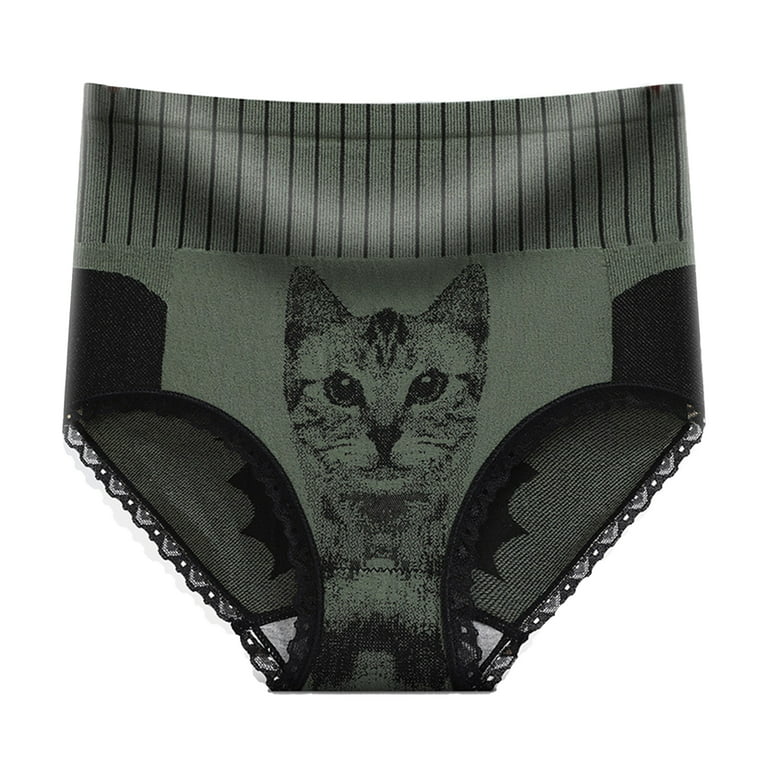SunSunrise Cat Print Panties Lace Graphene Body Shaping Butt Lift