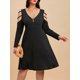 thumbnail image 1 of Vestido Midi de Talla Grande con Hombros Al Aire con Cremallera Rosegal  Vestidos casuales de talla grande, 1 of 5