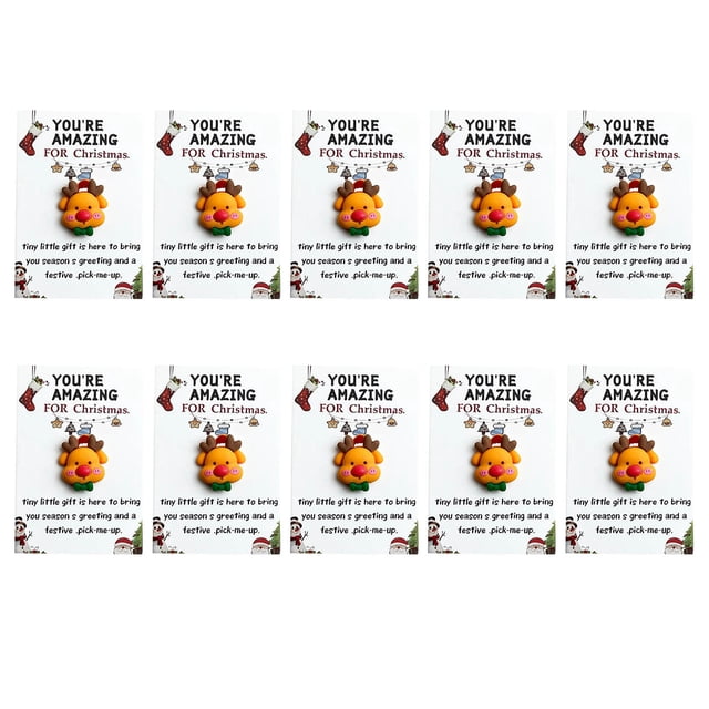 Aufmer 20 Pcs Tiny Christmas Card Set, Pocket Holiday Greetings, Festive Message Cards, Miniature Santa Notes(Multicolor)