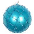 thumbnail image 1 of Vickerman MT198112D Ornement en Filet Pailleté Turquoise 4.75 Po - 3 par Sac, 1 of 3