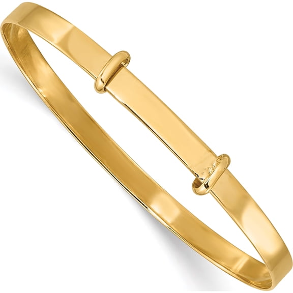 14K Yellow Gold Madi K Polished Expandable Baby Bangle (4.5 X 3) Made In Turkey gk1084