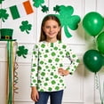 thumbnail image 5 of vdgthytj kids St. Patrick's Day Shirts boy girl Clover Shamrock 3/4 Sleeve Tops Casual Holiday Graphic Blouses, 5 of 6