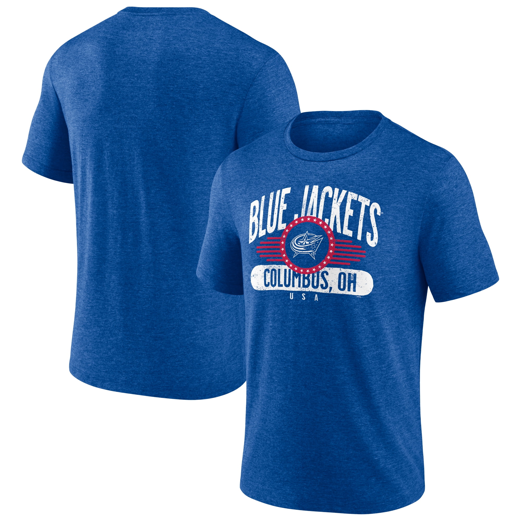 Men's Royal Columbus Blue Jackets Badge of Honor Tri-Blend T-Shirt
